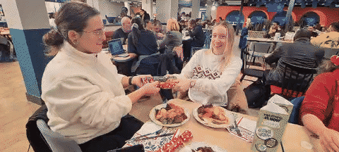 Pulling the Christmas crackers