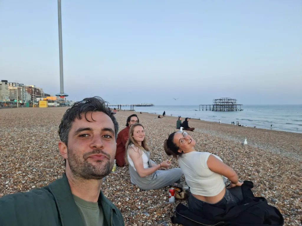Casual spring evening at Brighton Beach